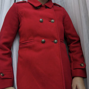 Gap Kids red wool dress pea coat